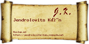 Jendrolovits Kán névjegykártya